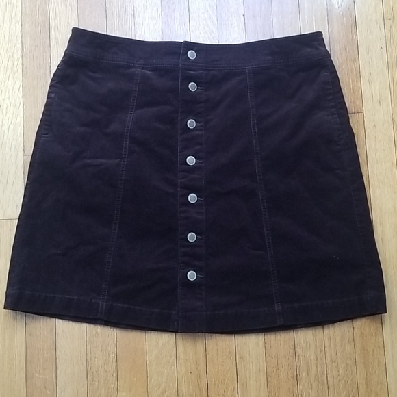 Charter Club Dark Brown Corduroy Skirt Size 14 - Picture 1 of 9